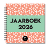 Jaarboek 2026 | Invulboek 2026 | Fotoboek Jaarboek | Bloemetjes Oranje Wit