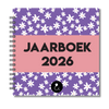 Jaarboek 2026 | Invulboek 2026 | Fotoboek Jaarboek | Bloemetjes Paars Wit