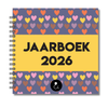 Jaarboek 2026 | Invulboek 2026 | Fotoboek Jaarboek | Hartjes Blauw Geel Roze