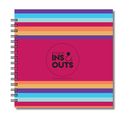 Jaarboek 2026 | Invulboek 2026 | Fotoboek Jaarboek | Strepen Rood Geel Blauw