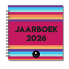 Jaarboek 2026 | Invulboek 2026 | Fotoboek Jaarboek | Strepen Rood Geel Blauw