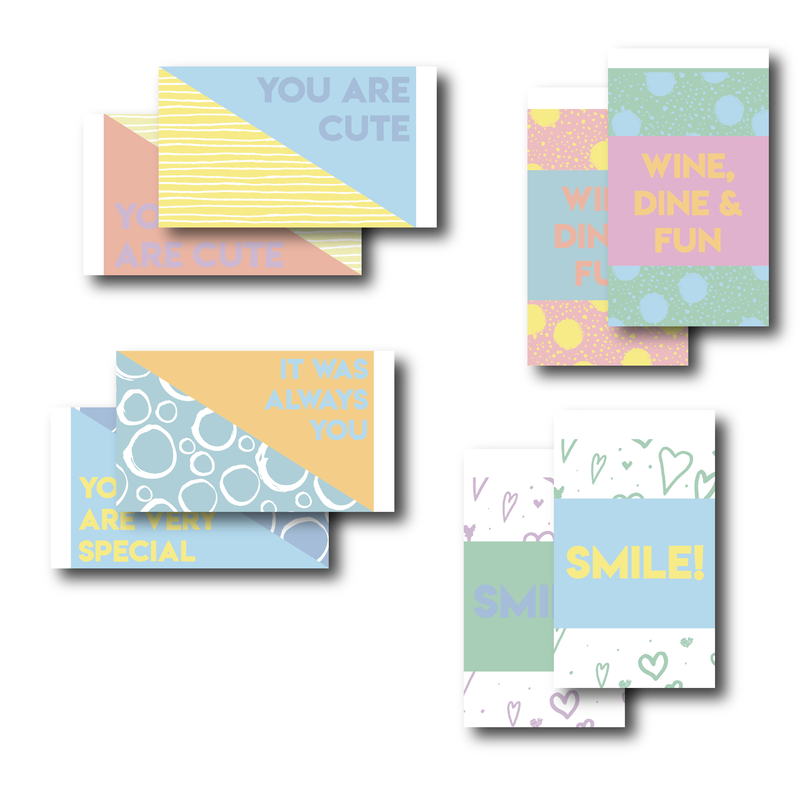 Quote tickets | PASTEL | set of 24 double-sided tickets too