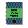 Plakboek A5 Op Maat | Fotoboek Eigen Tekst | Gepersonaliseerd Scrapbook | A5 - 14,9x21cm | Stoere Blauwe Hokjes