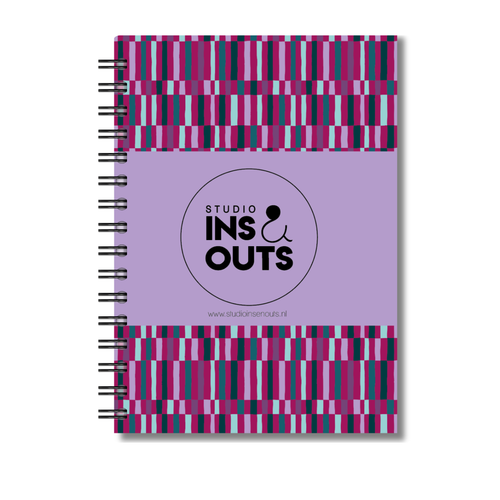 Plakboek A5 Op Maat | Fotoboek Eigen Tekst | Gepersonaliseerd Scrapbook | A5 - 14,9x21cm | Paarse Hokjes