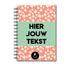 Plakboek A5 Op Maat | Fotoboek Eigen Tekst | Gepersonaliseerd Scrapbook | A5 - 14,9x21cm | Oranje Met Witte Bloemetjes