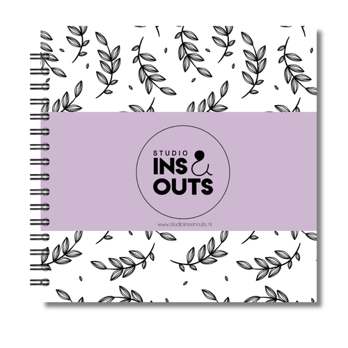 Plakboek Op Maat | Fotoboek Eigen Tekst | Gepersonaliseerd Scrapbook | Vierkant 21x21cm | Botanical Lila