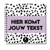 Plakboek Op Maat | Fotoboek Eigen Tekst | Gepersonaliseerd Scrapbook | Vierkant 21x21cm | Dots Lila
