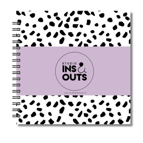 Plakboek Op Maat | Fotoboek Eigen Tekst | Gepersonaliseerd Scrapbook | Vierkant 21x21cm | Dots Lila