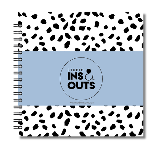 Plakboek Op Maat | Fotoboek Eigen Tekst | Gepersonaliseerd Scrapbook | Vierkant 21x21cm | Dots Blauw