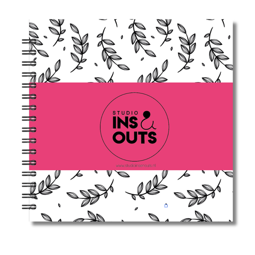 Plakboek Op Maat | Fotoboek Eigen Tekst | Gepersonaliseerd Scrapbook | Vierkant 21x21cm | Botanical Roze