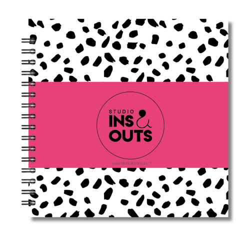 Plakboek Op Maat | Fotoboek Eigen Tekst | Gepersonaliseerd Scrapbook | Vierkant 21x21cm | Dots Roze