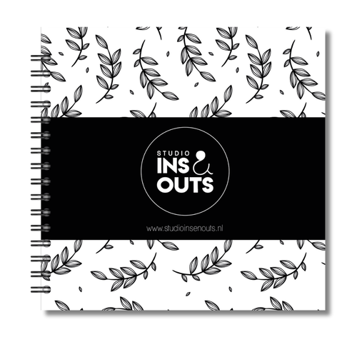 Plakboek Op Maat | Fotoboek Eigen Tekst | Gepersonaliseerd Scrapbook | Vierkant 21x21cm | Botanical Zwart