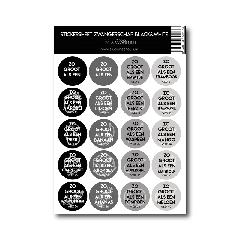 Sticker sheet Pregnancy | Black&White