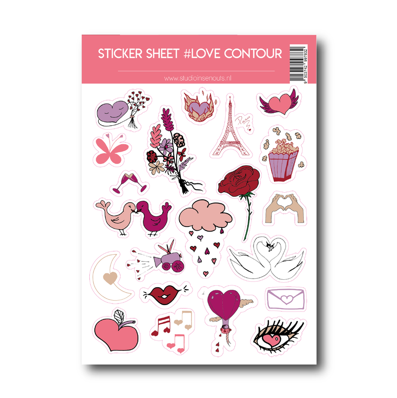 Sticker sheet Love | contour